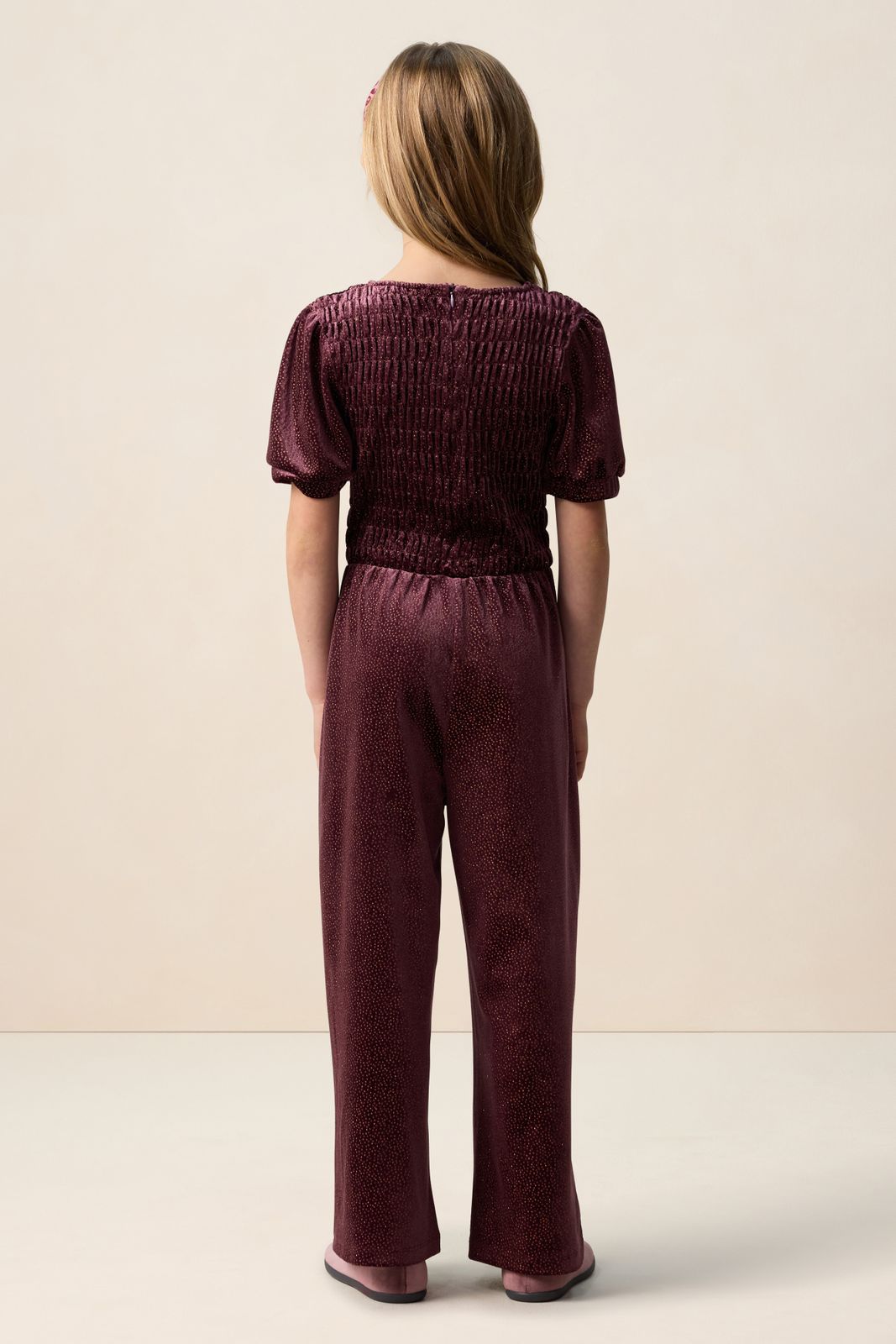 Donkerpaarse velvet jumpsuit