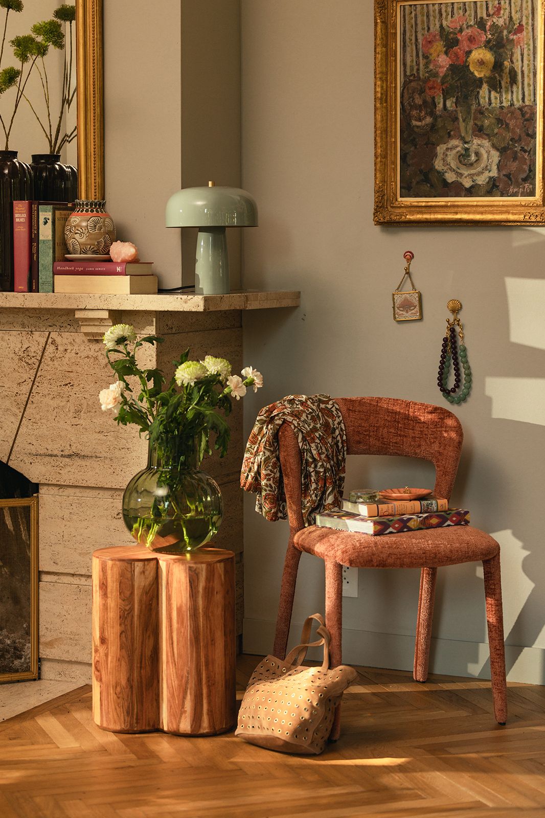 Lichtblauwe cupola tafellamp