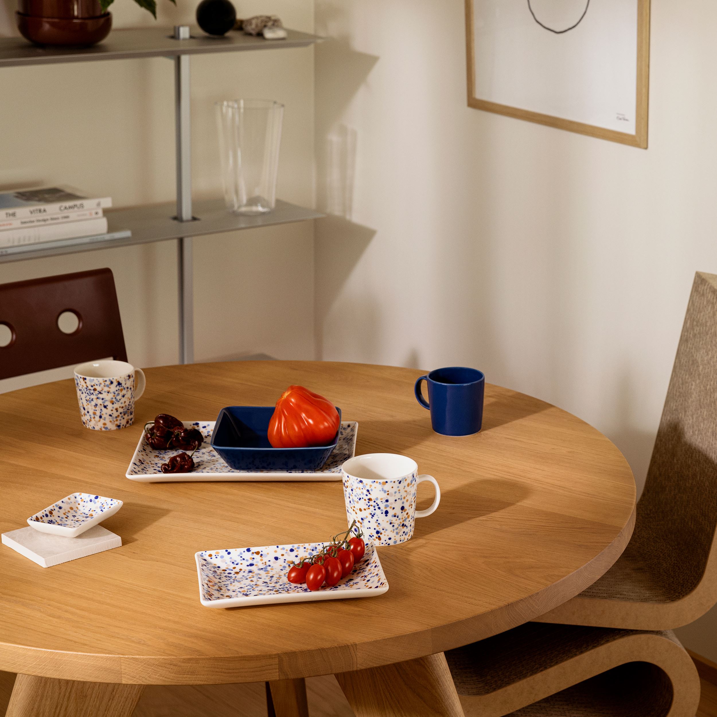 Oiva Toikka Collection A5 plate 15x21cm Helle blue-brown