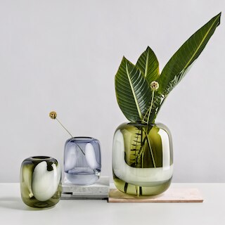 Blues vase 200mm moss green/opal