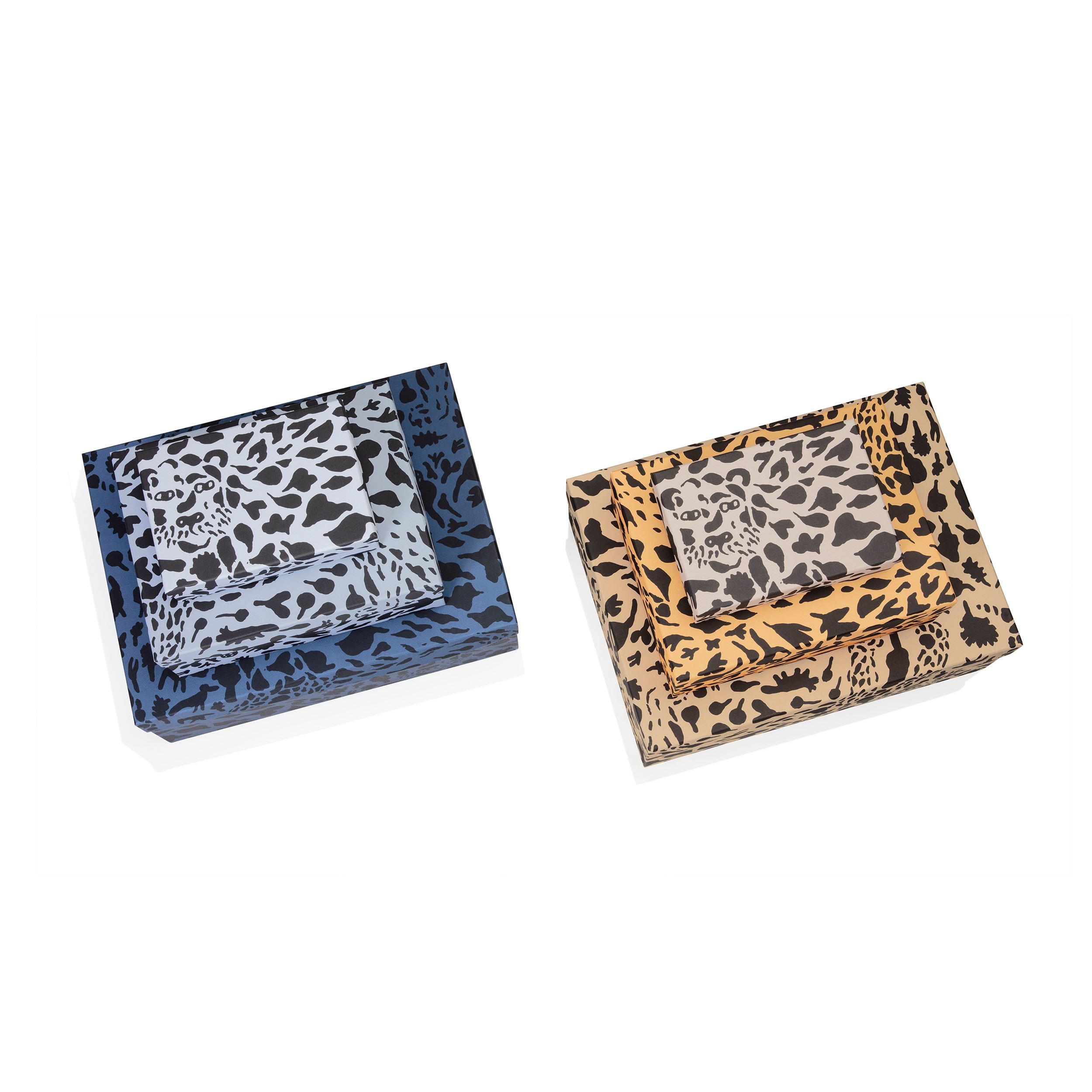 Oiva Toikka Collection storage box, cheetah  blue 3set