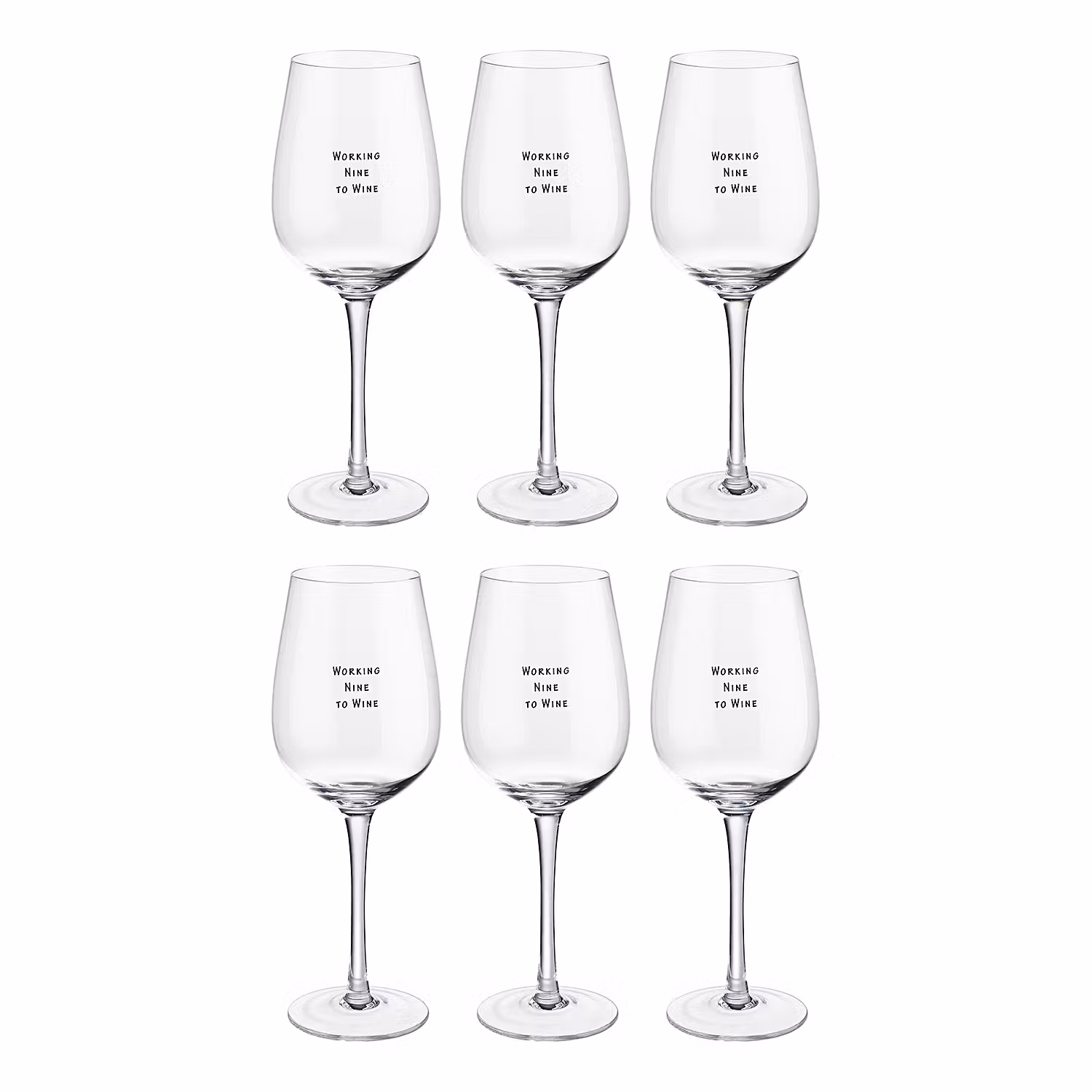 HAPPY HOUR Weinglas Nine to Wine 6er-Set