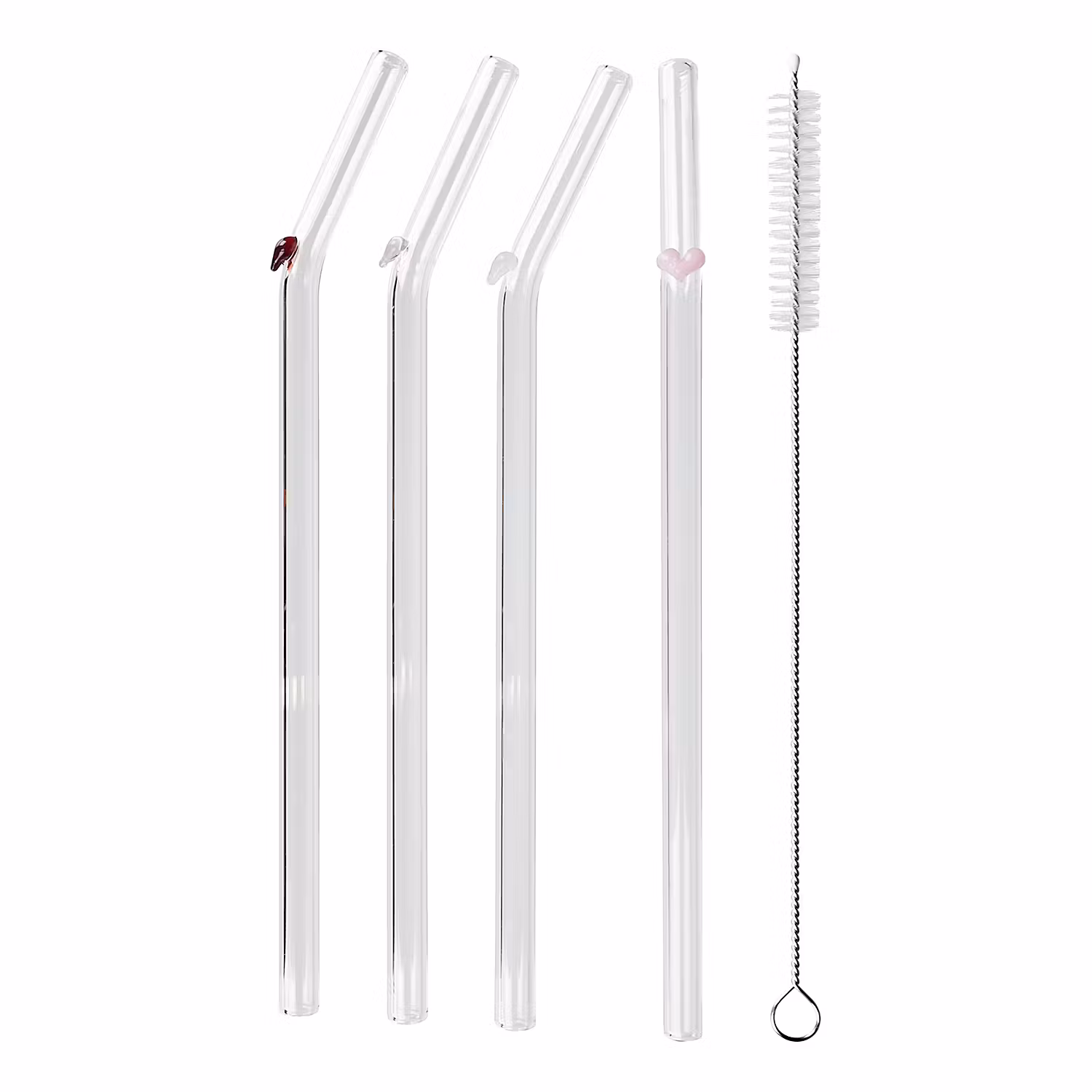 LONG DRINK Trinkhalm-Set Herz