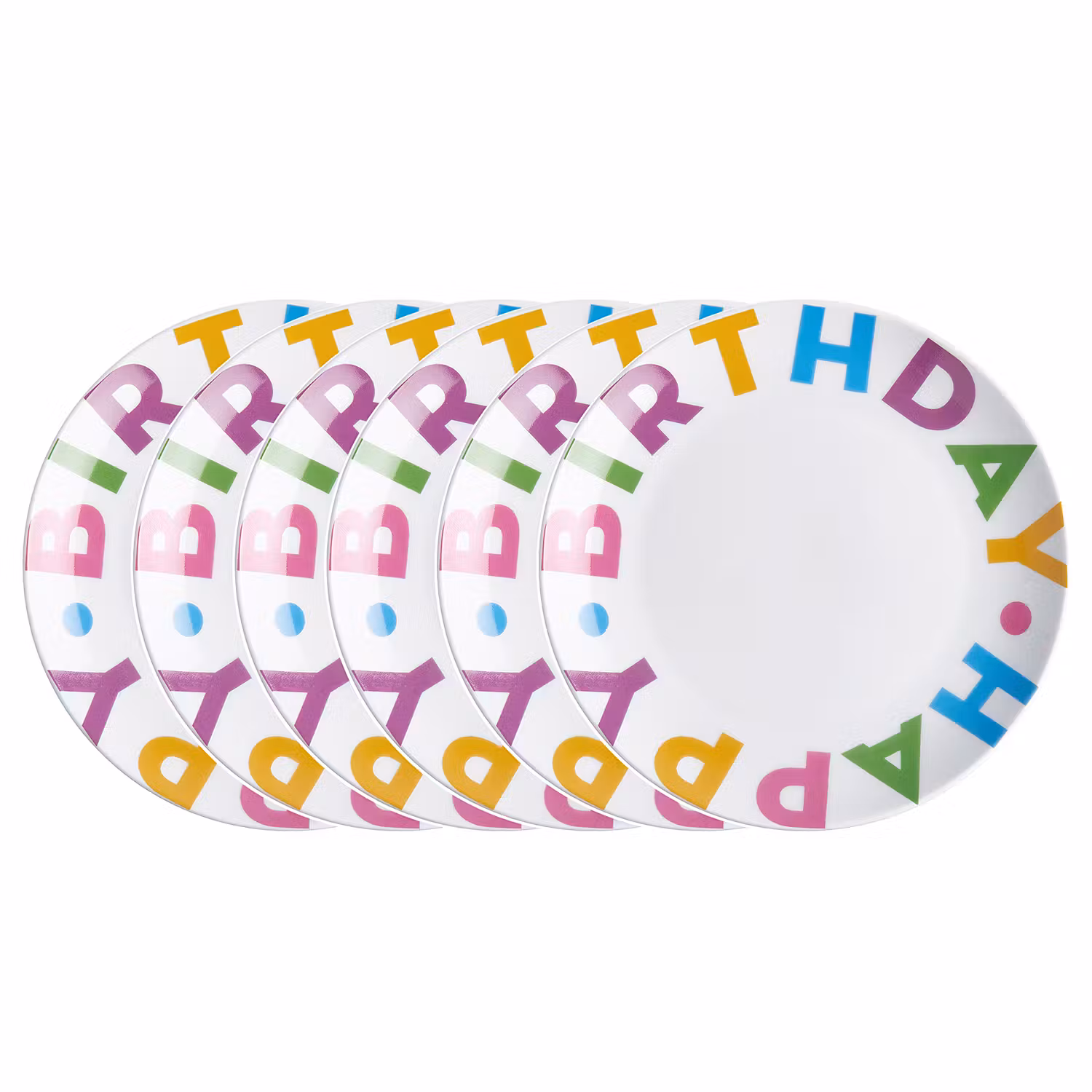 HAPPY BIRTHDAY Teller 6er-Set