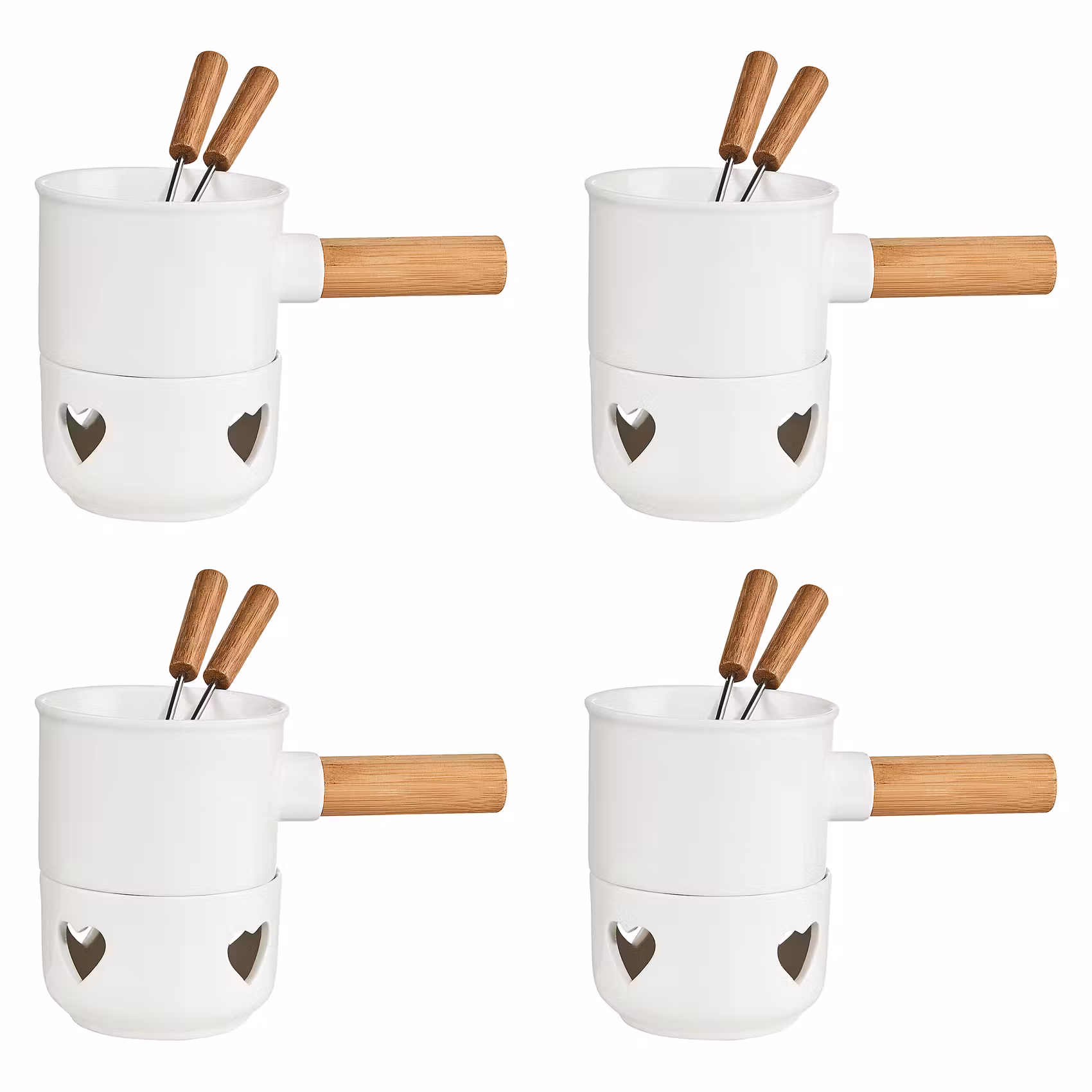 HOT CHOC Mini-Schokofondue Herz 4er-Set
