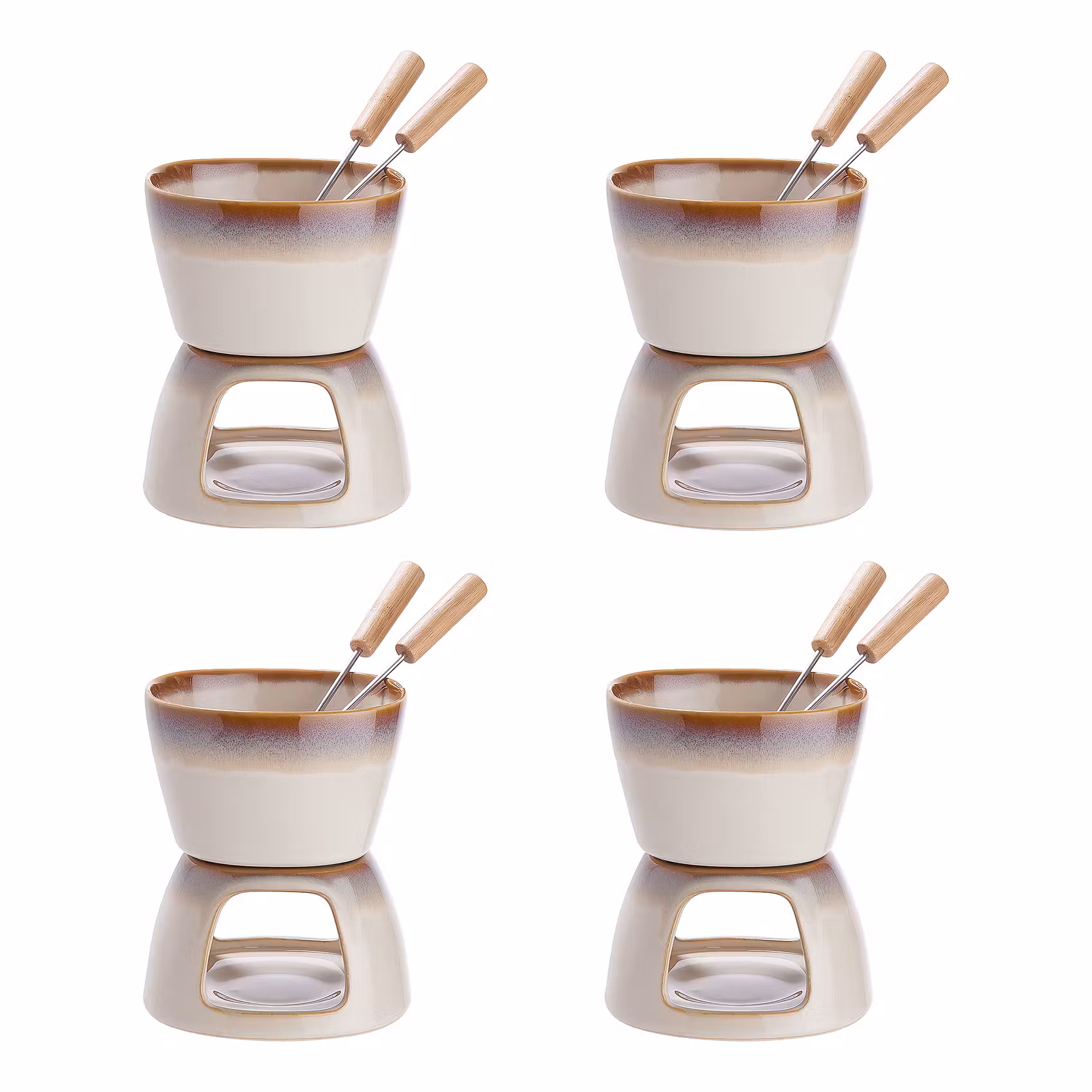 AU CHOCOLAT Mini-Fondue 4er-Set