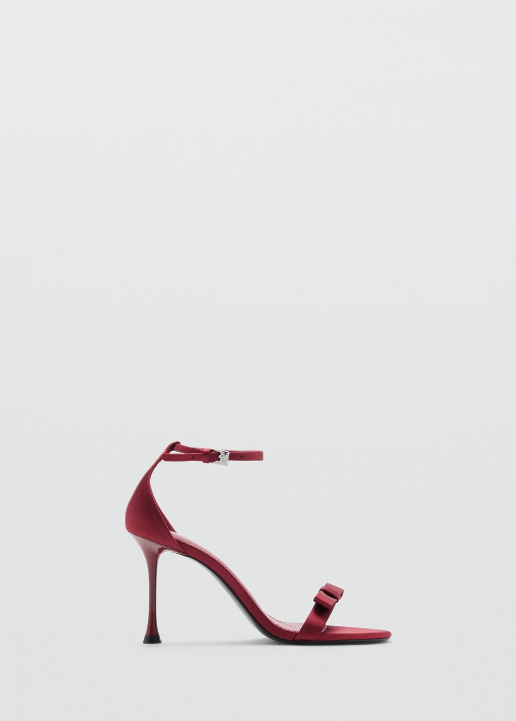 Heeled sandals with decorative bow - Red