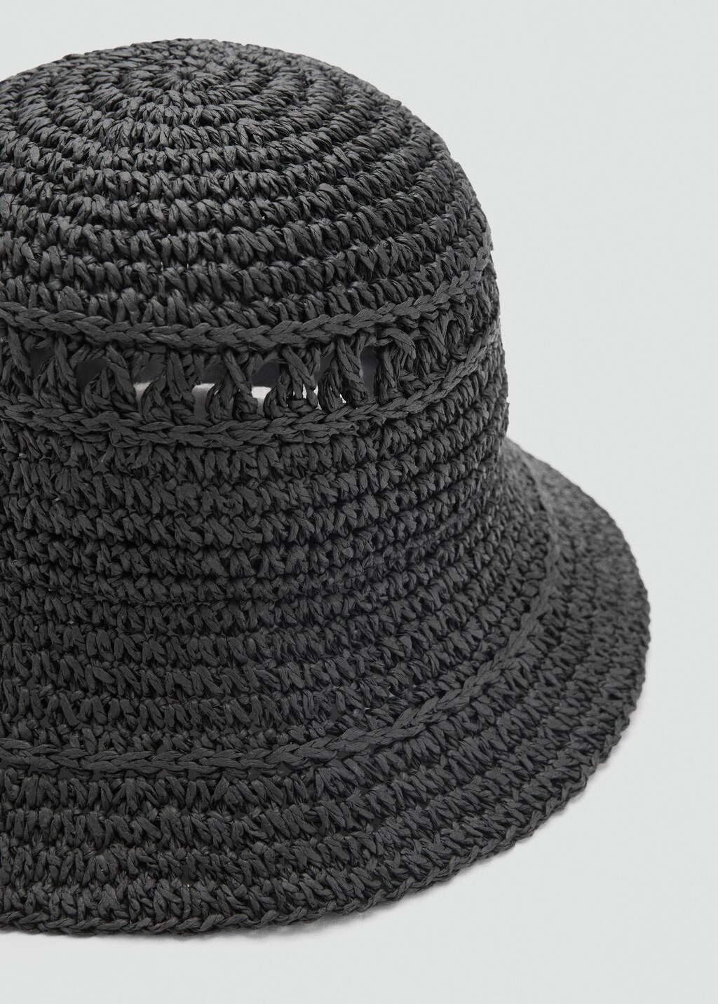 Straw bucket hat - Black