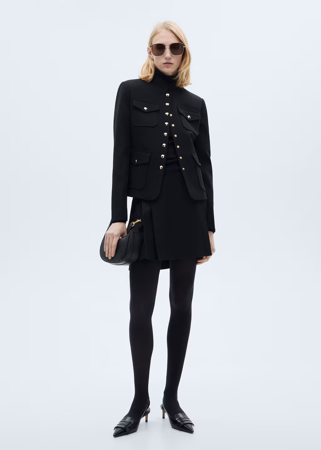 Pleated mini-skirt - Grey