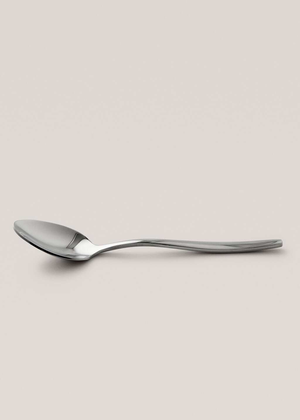 Pack of 4 steel spoons with thin handle - Silver