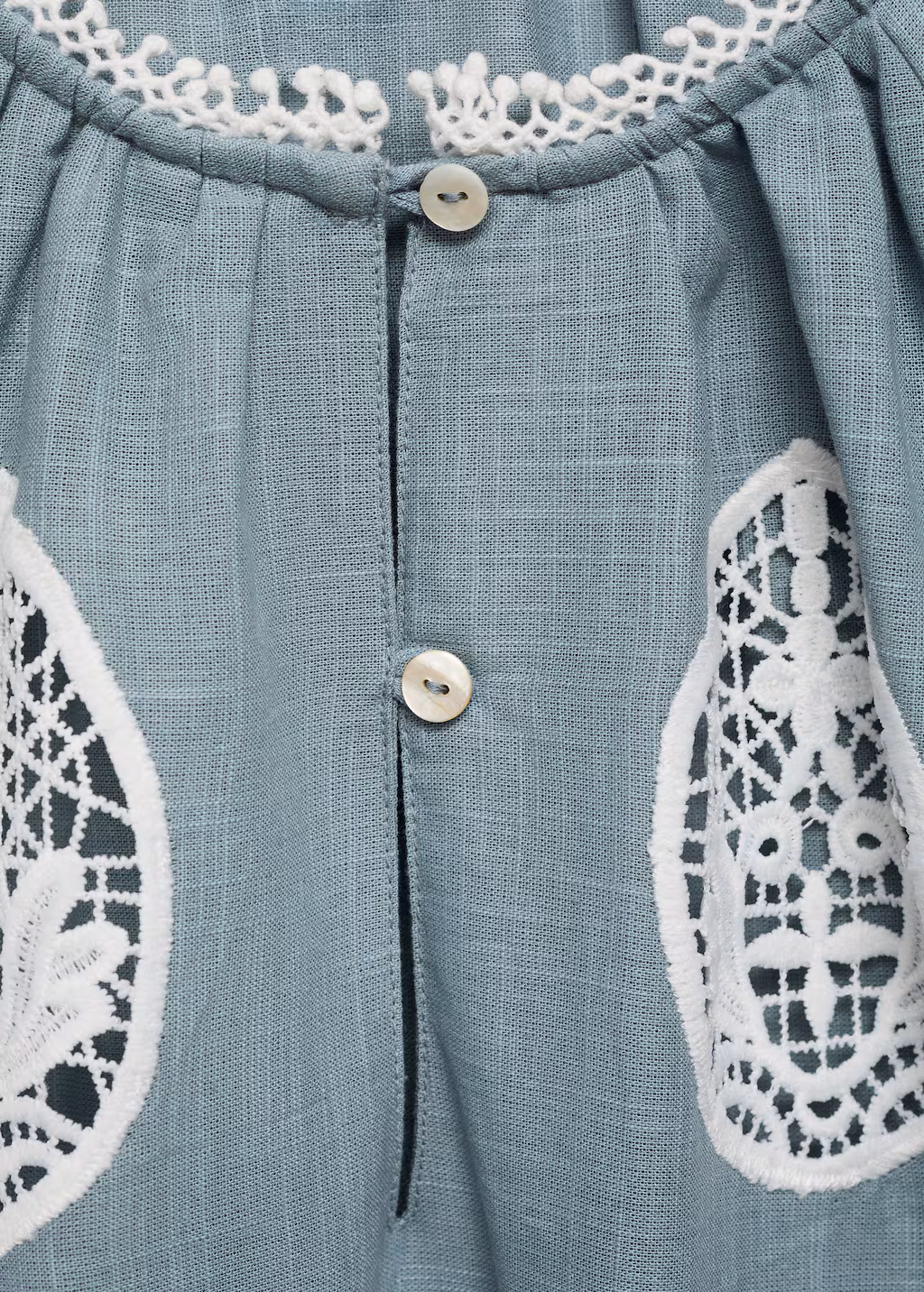 Embroidered details blouse - Blue