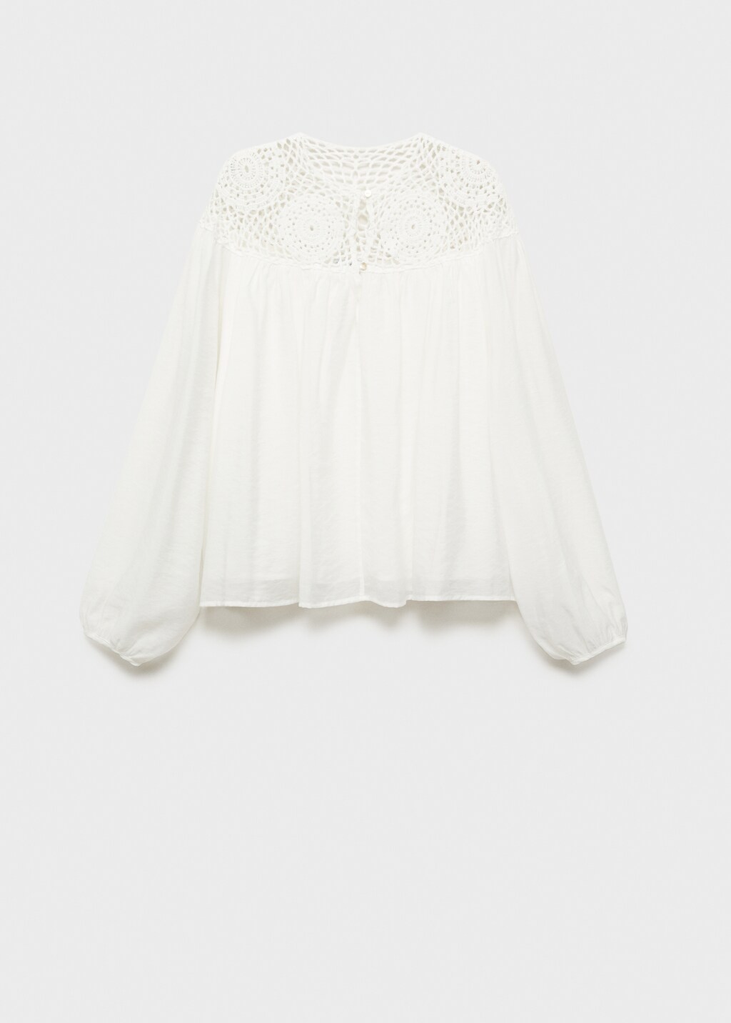 Crochet panel blouse - Off White