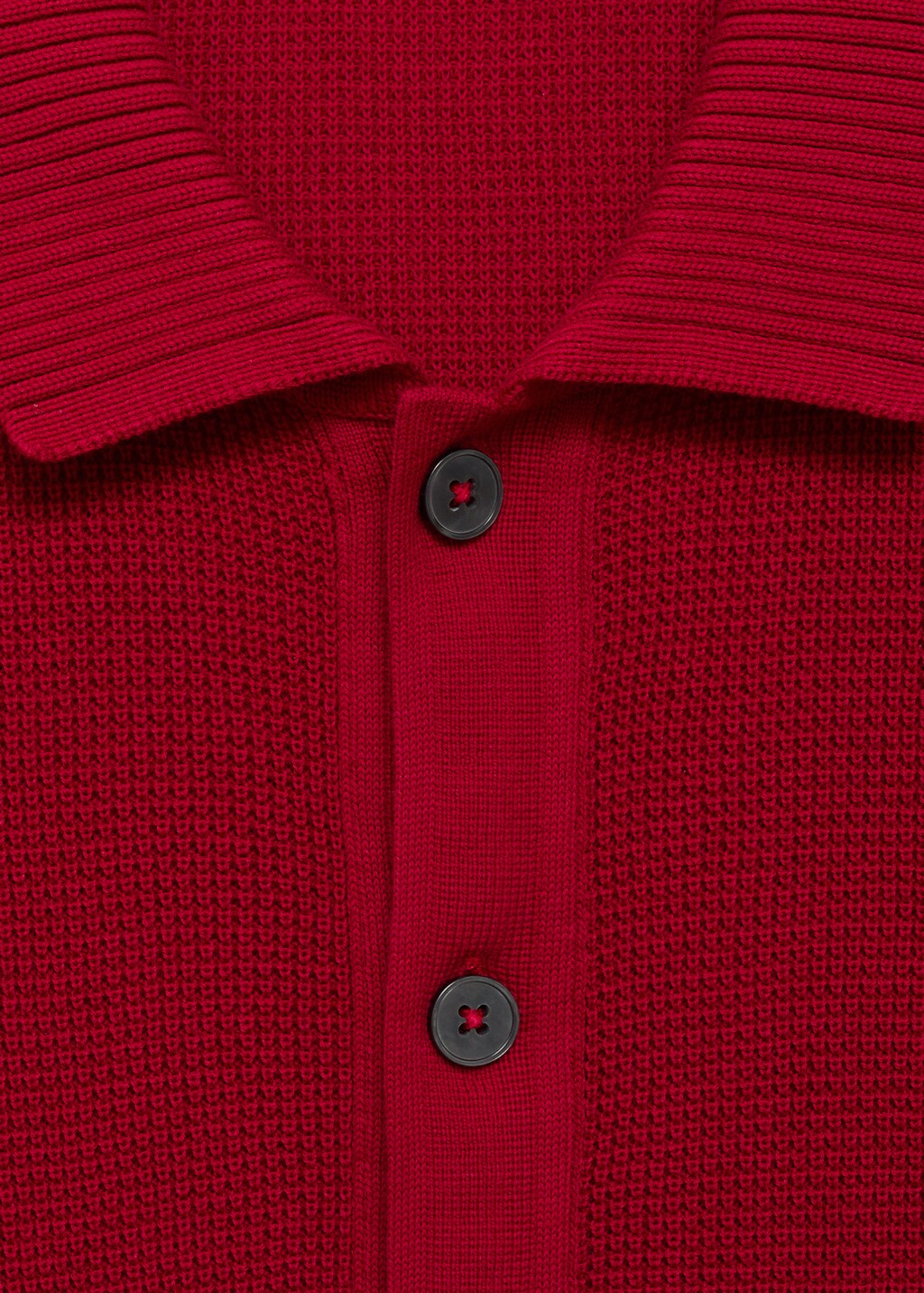 100% cotton knitted polo shirt - Red
