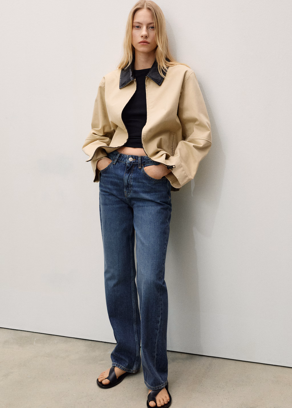 Matilda medium-rise straight-fit jeans - Black denim