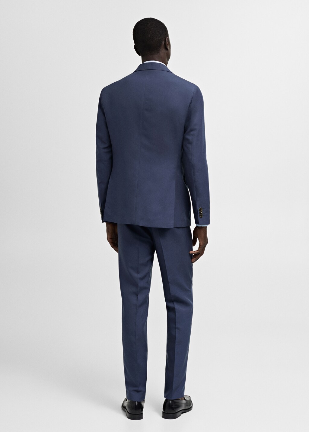 Stretch-fabric slim-fit suit jacket - Dark Navy