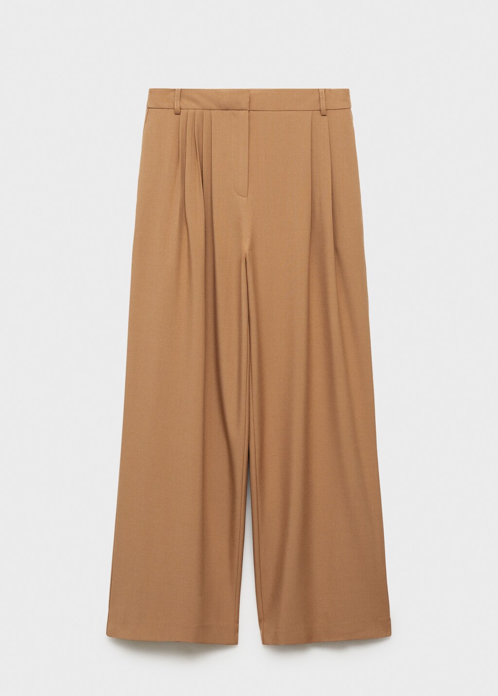 Wideleg pleated trousers - Medium Brown
