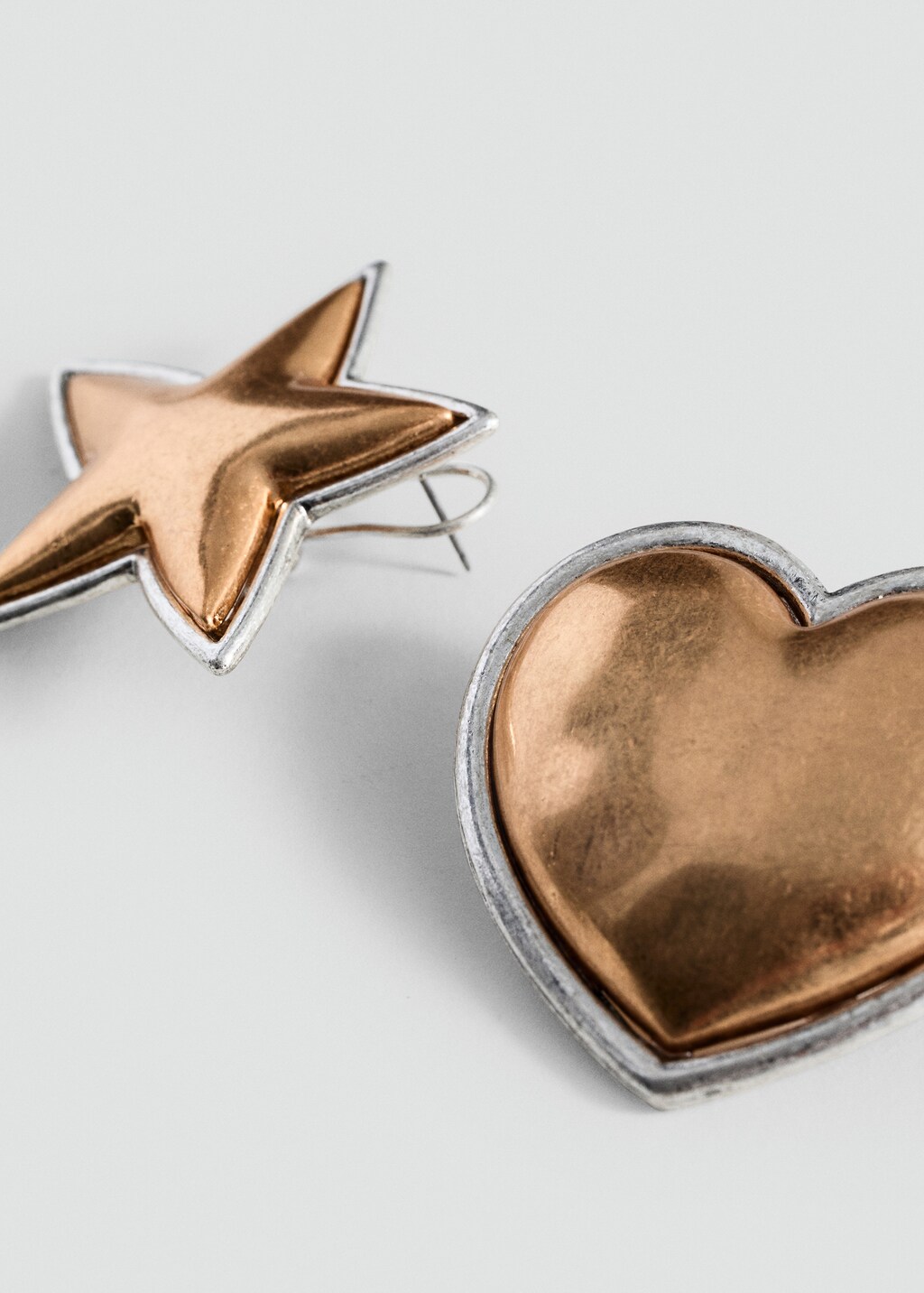 Combined-shape earrings - Gold
