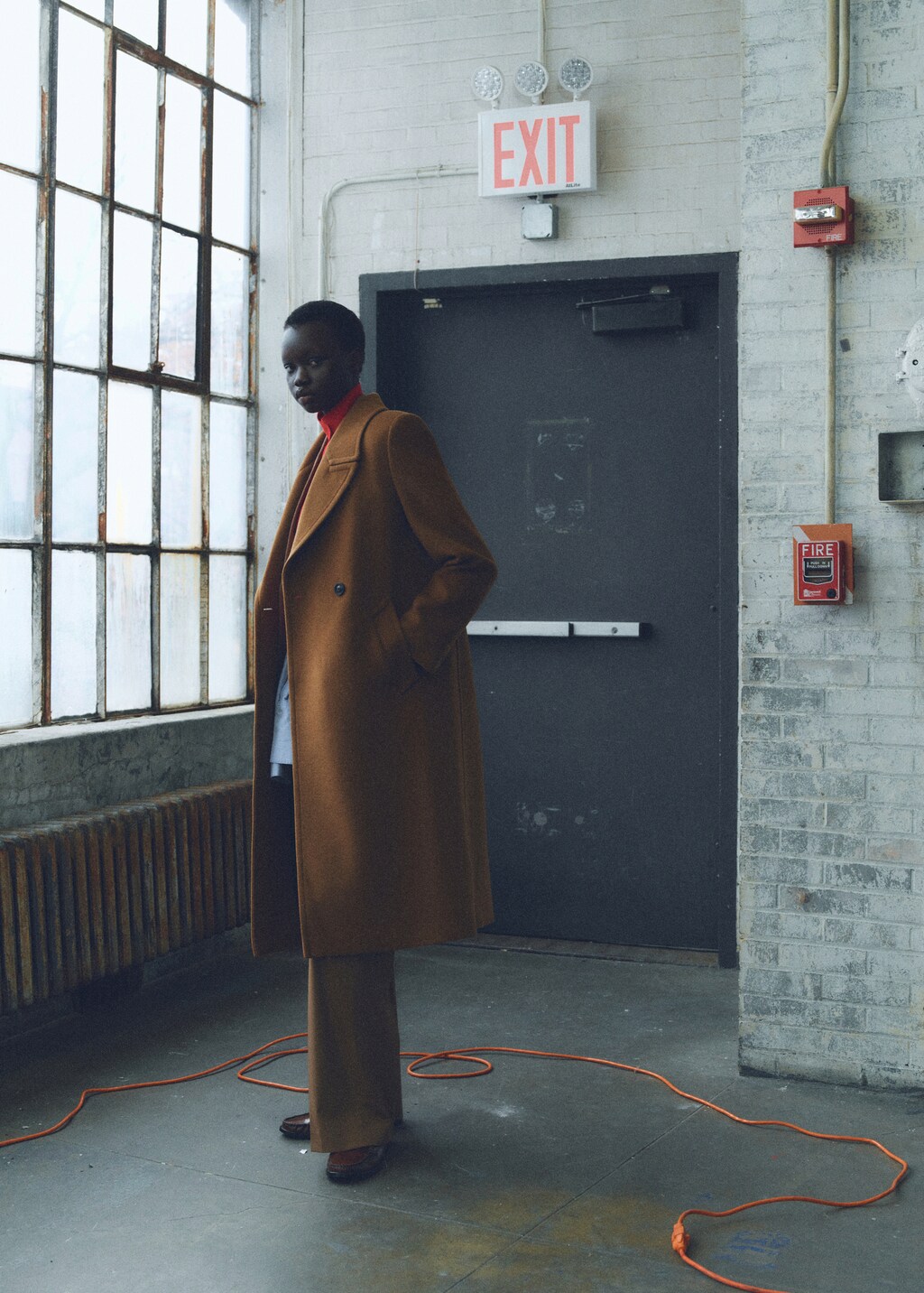 Lapels wool coat - Black