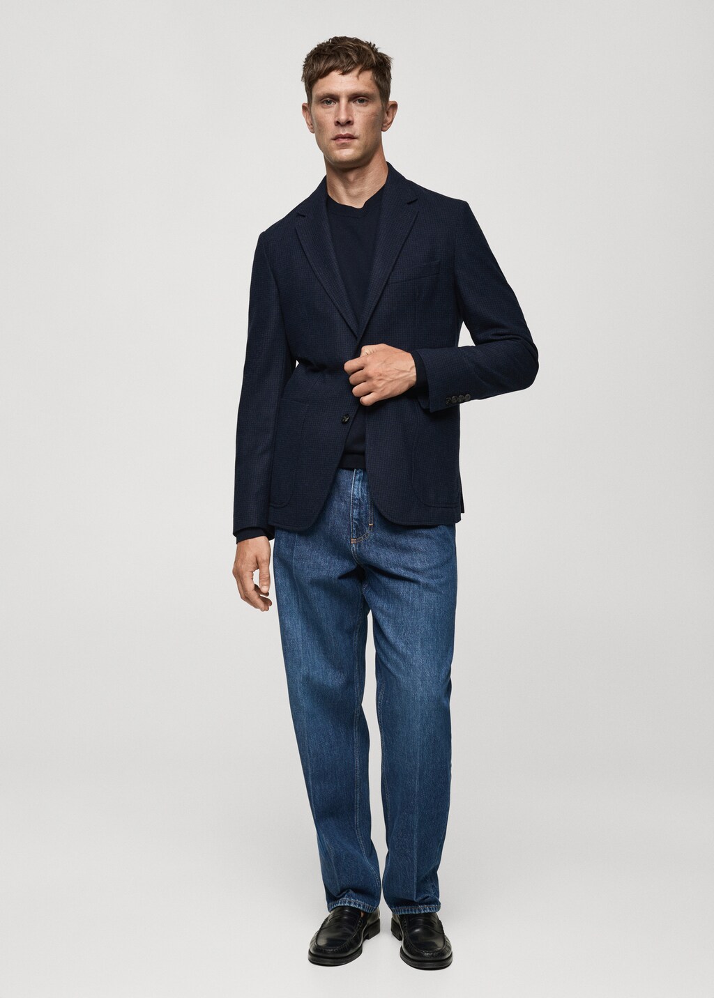 Slim-fit wool blazer - Medium Brown