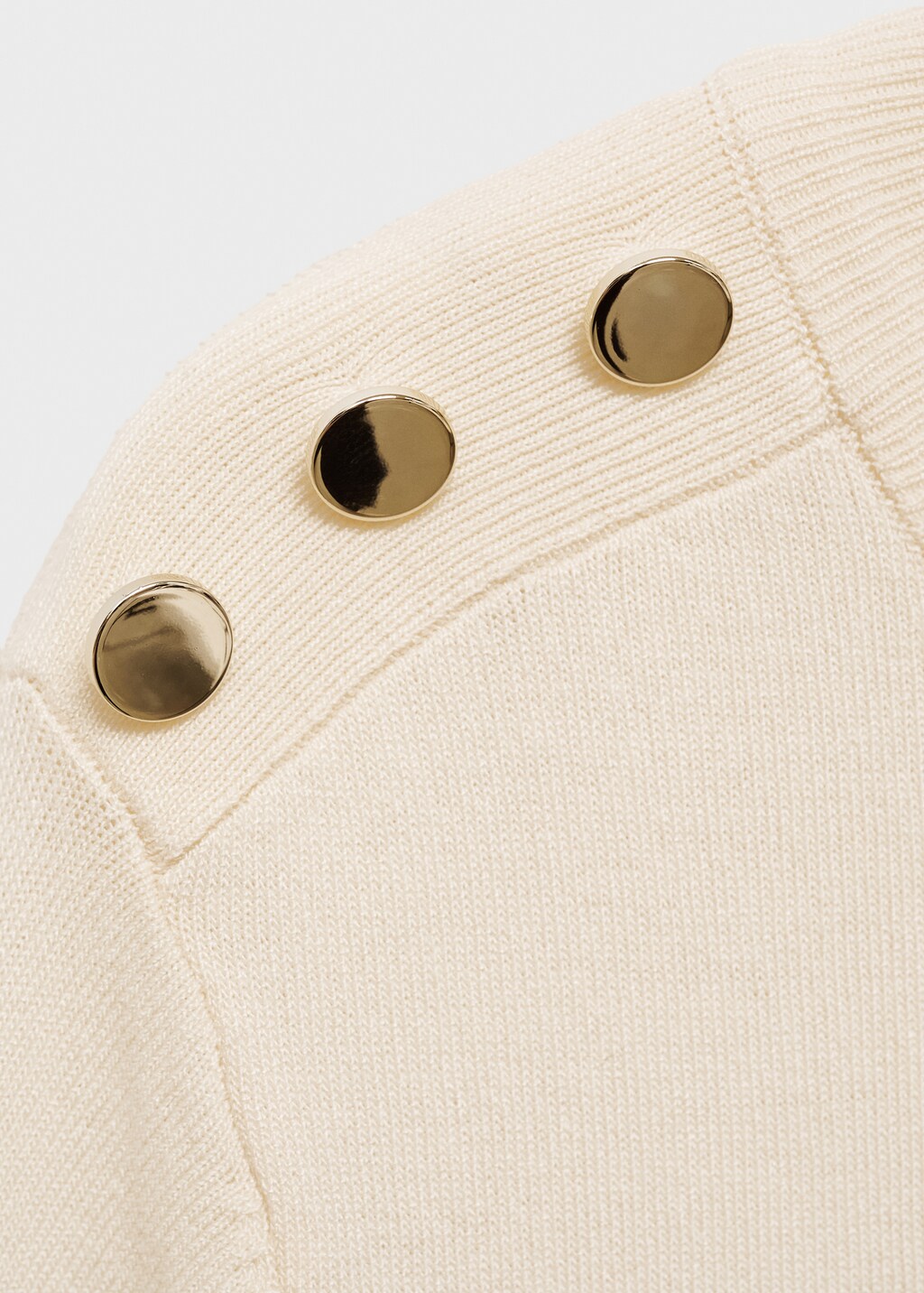 Buttoned striped T-shirt - Natural