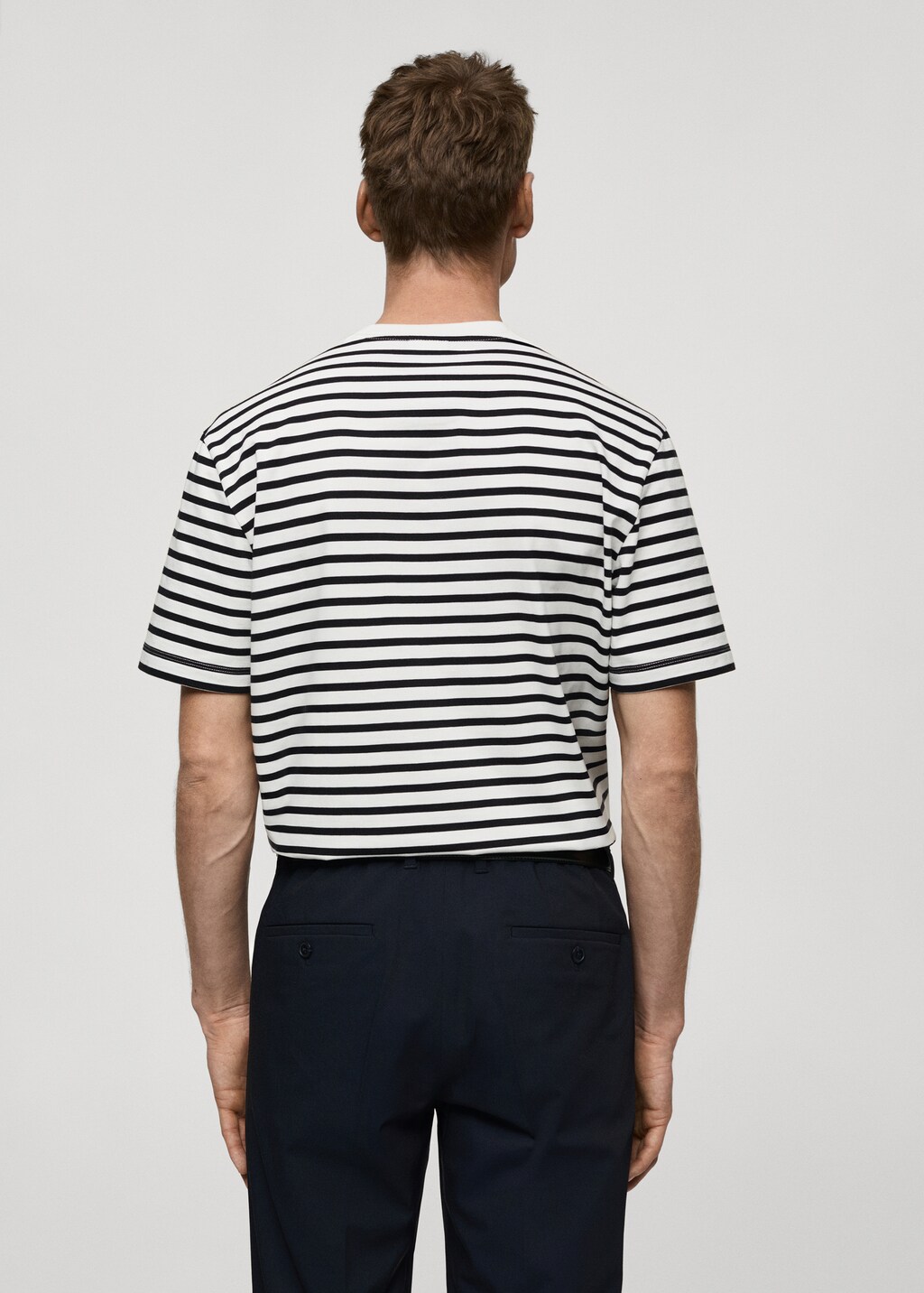 100% cotton striped t-shirt - Dark Navy