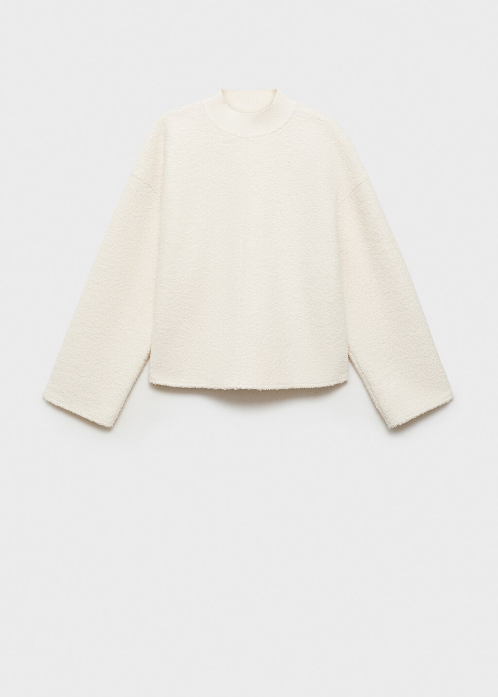 Perkins-neck bouclé sweatshirt - Ecru