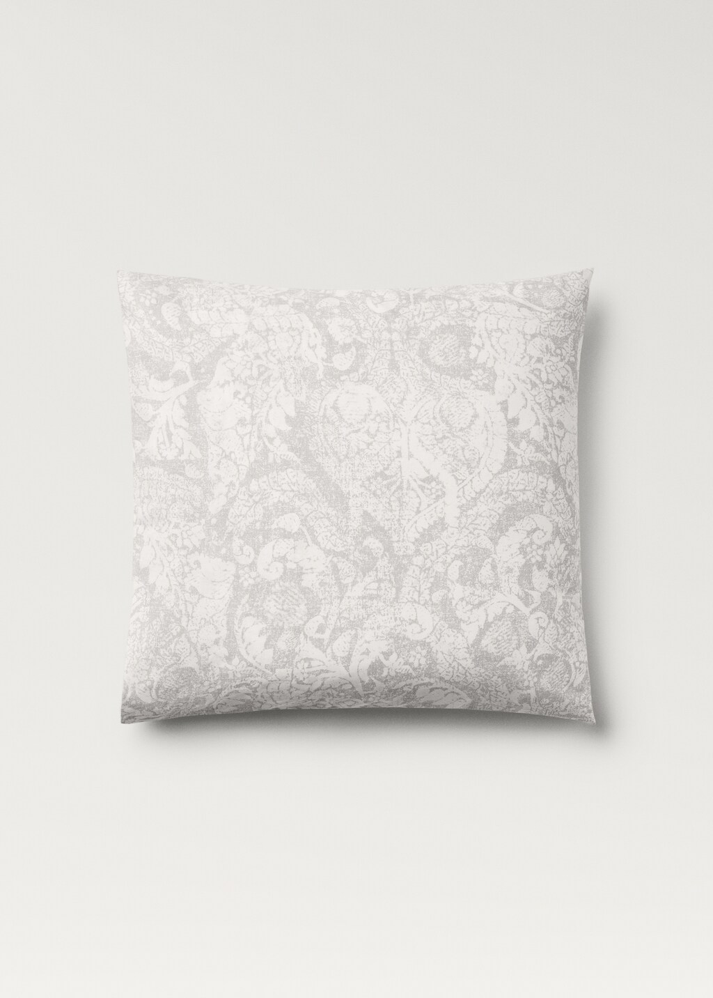 Paisley-print cotton pillowcase 60x60 cm - Light/Pastel Grey