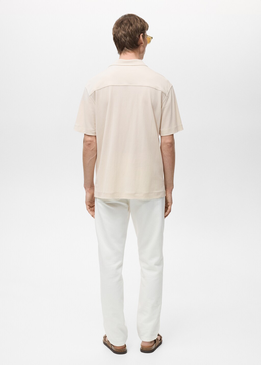 Modal shirt with bowling collar - Curry