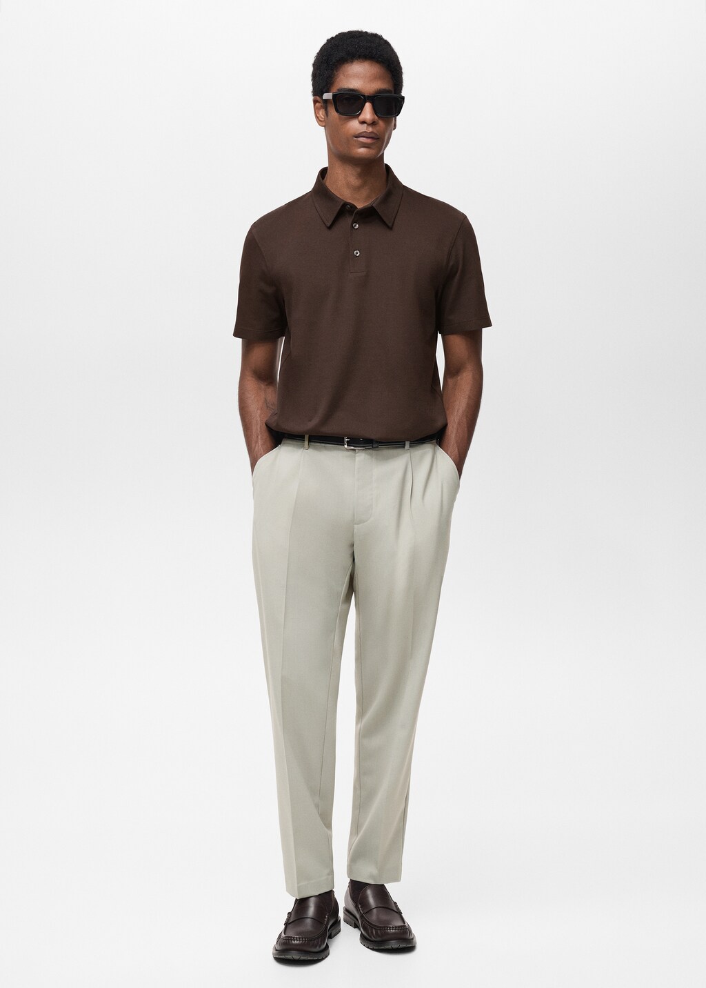 Slim-fit cotton-piqué polo shirt - Sky Blue