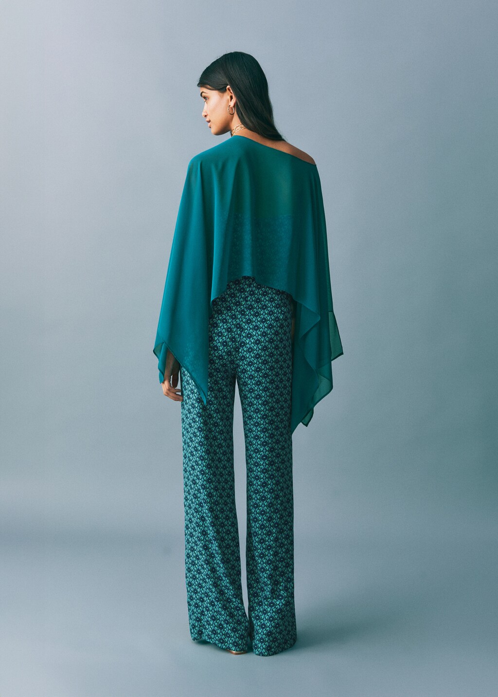 Chiffon layer top - Sky Blue