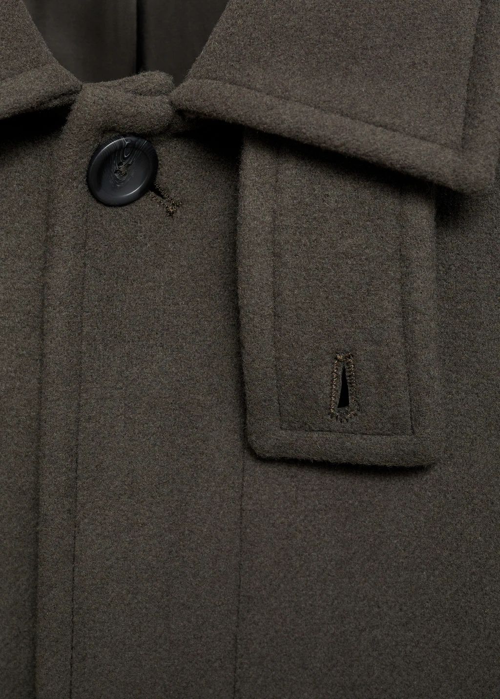 Long recycled wool coat - Khaki