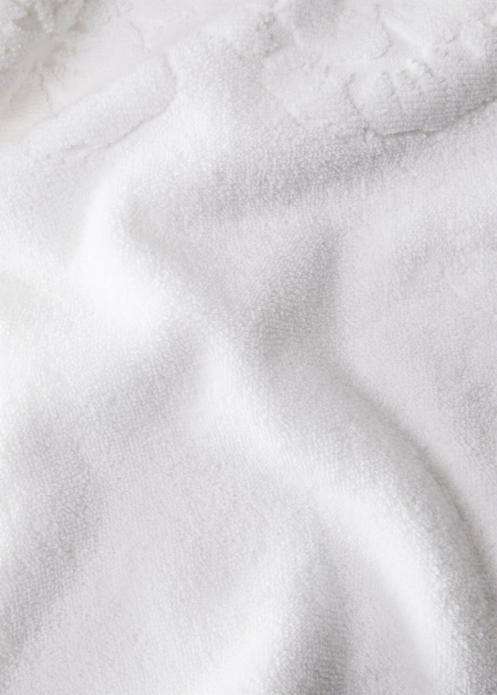 Hand towel with floral trim - White