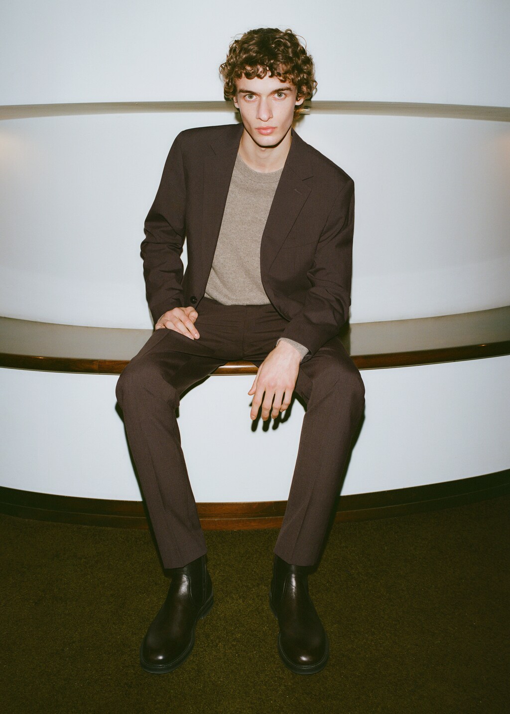 Venice 100% virgin wool suit trousers - Brown