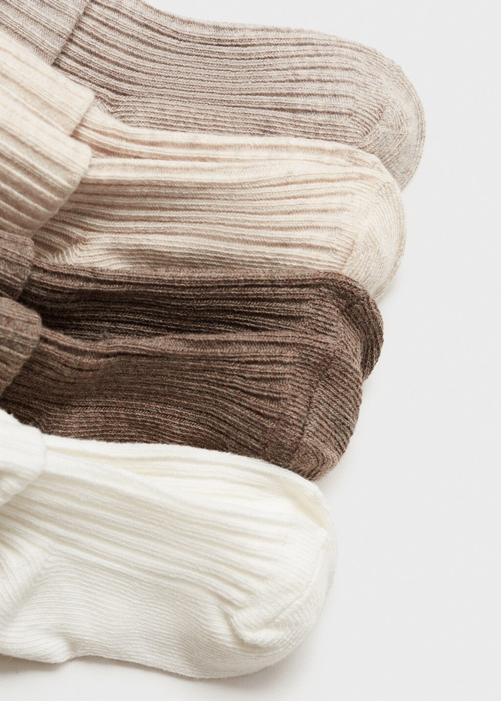 4 pack ribbed socks - Sand
