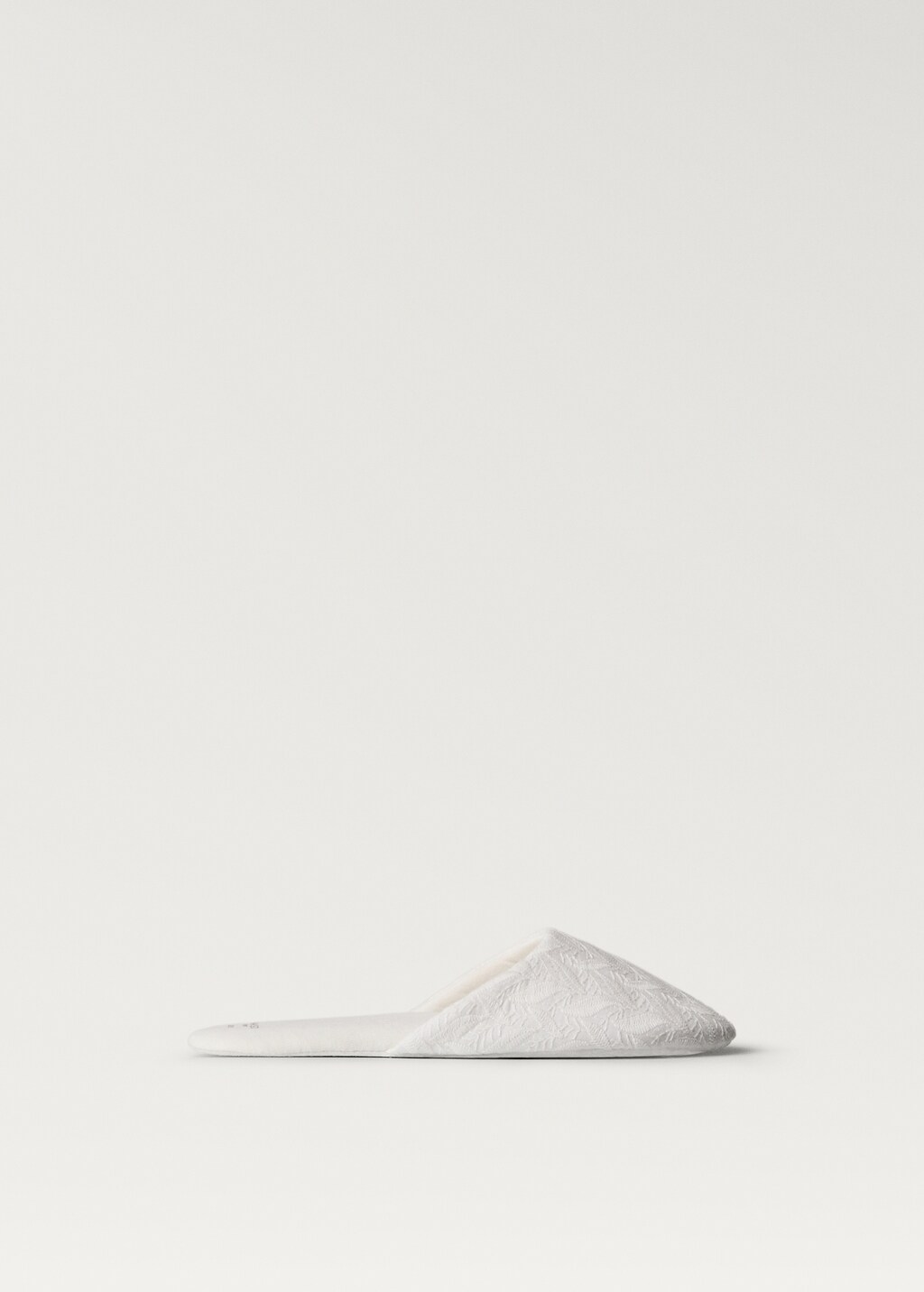 Embroidered cotton slippers - White