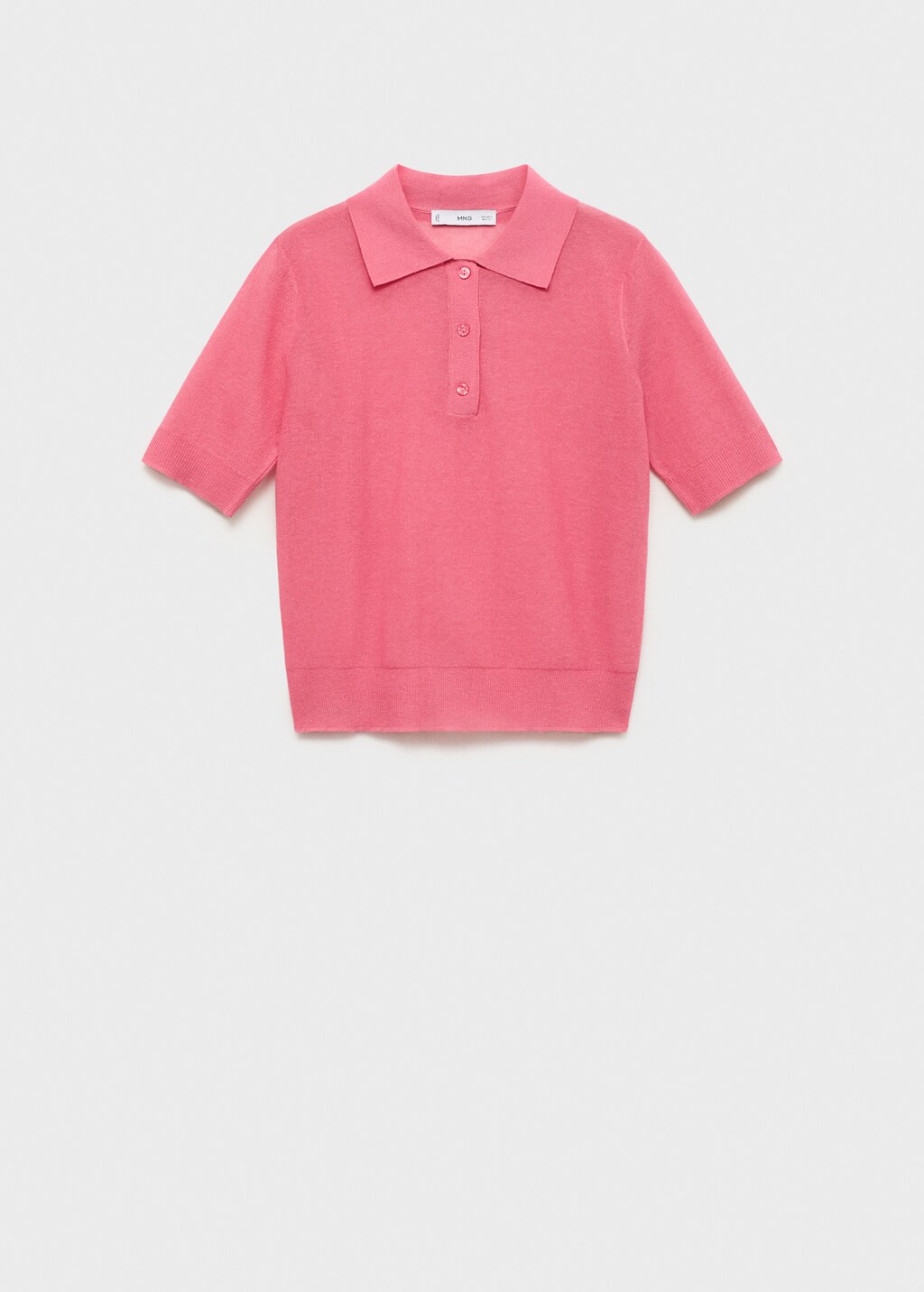 Knitted polo-neck sweater - Fuchsia