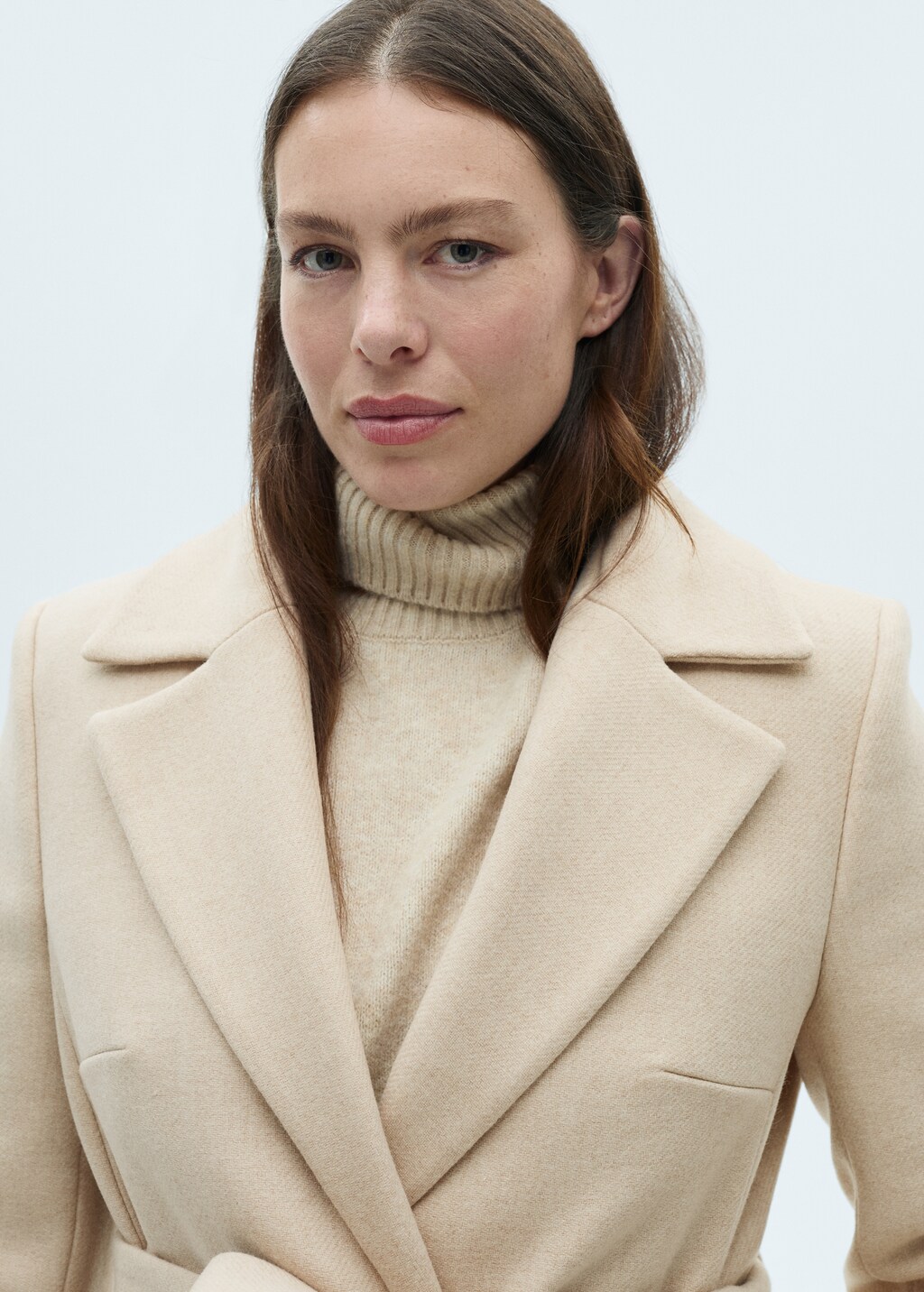 Manteco wool coat with detachable fur collar - Black