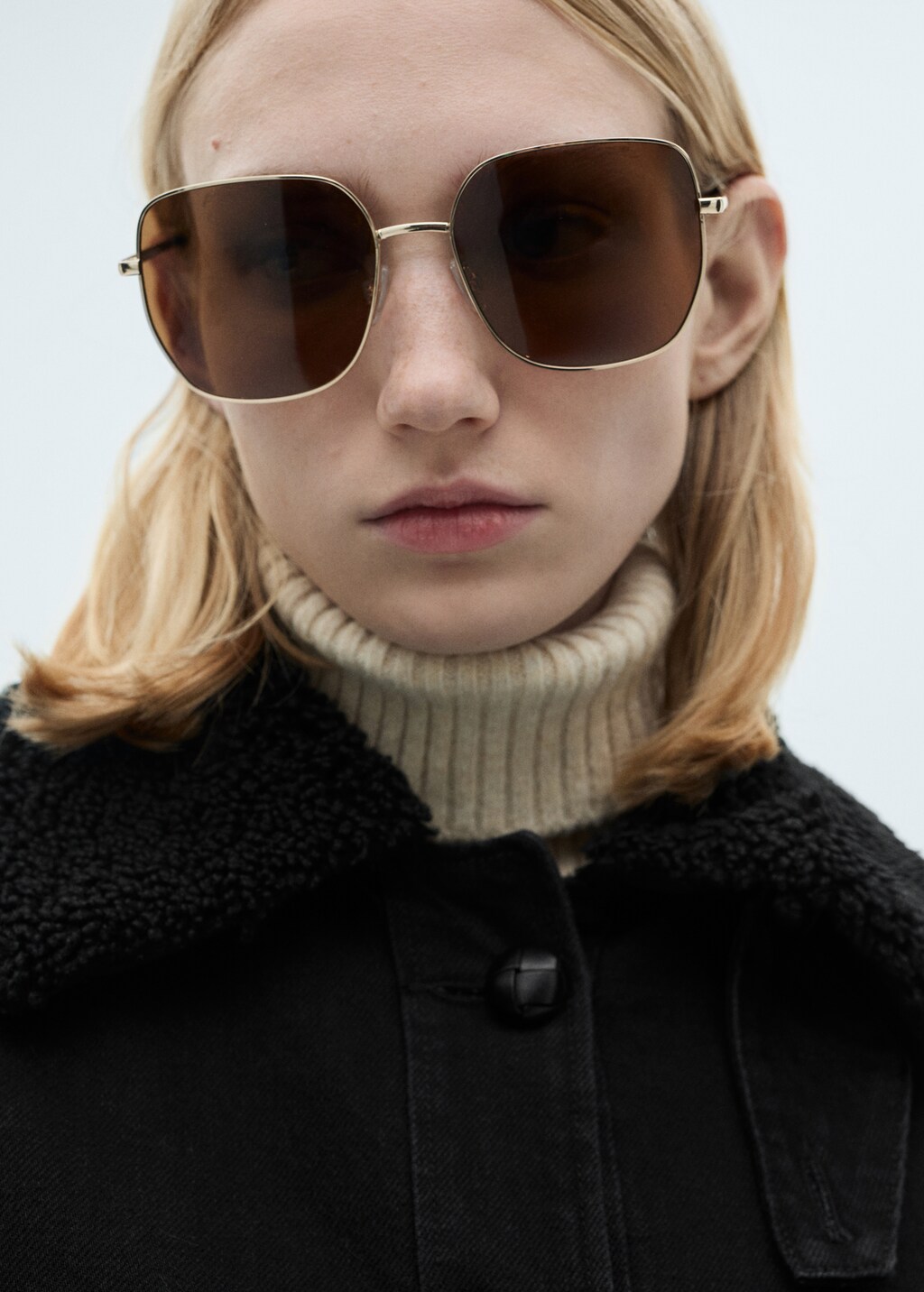 Double-sided fleece jacket - Black denim