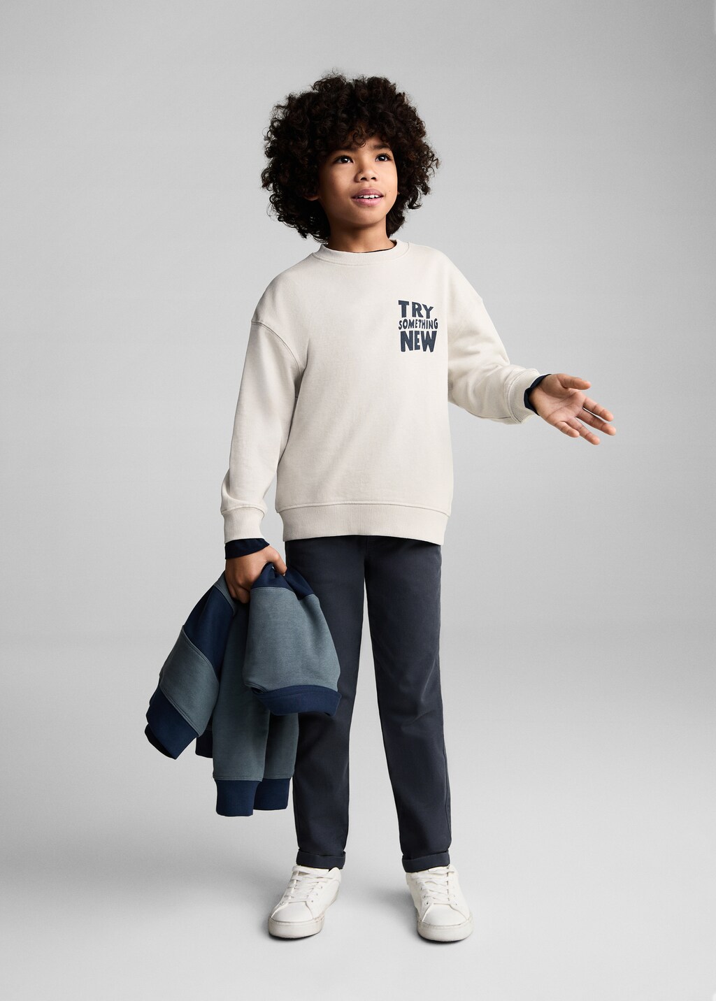 Printed cotton sweatshirt - Blue