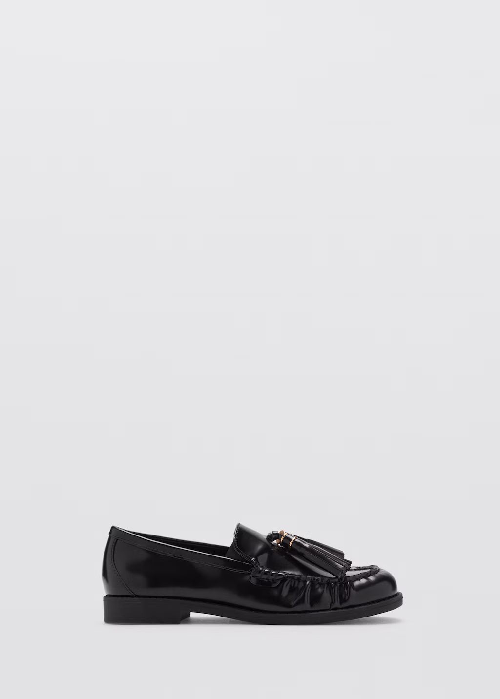 Leather loafers with tassels - Black