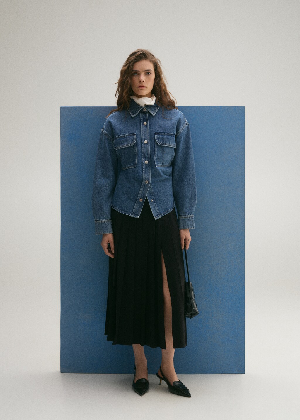 Denim overshirt pockets - Medium Blue