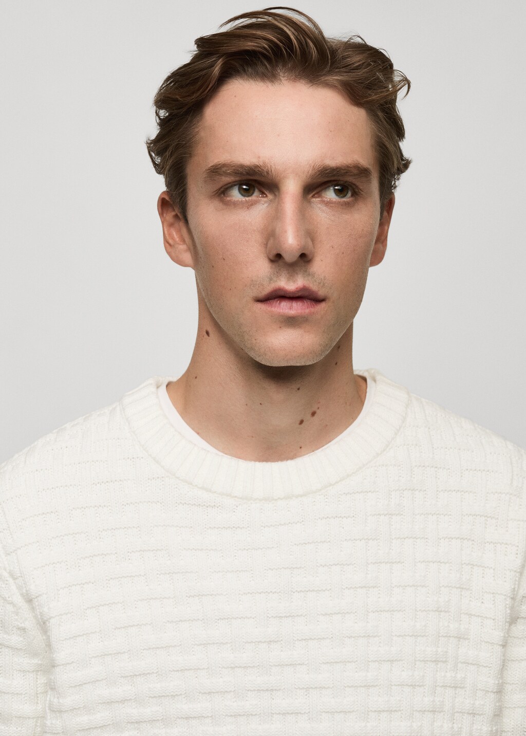 Crossed knit sweater - Sand