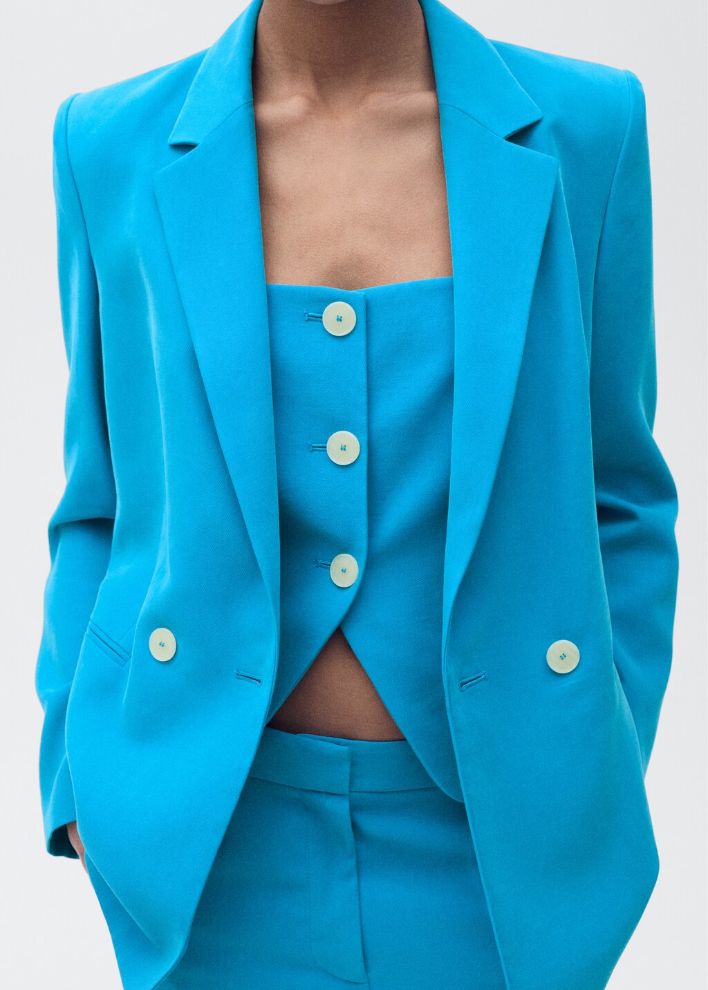 Suit waistcoat with open back - Ecru