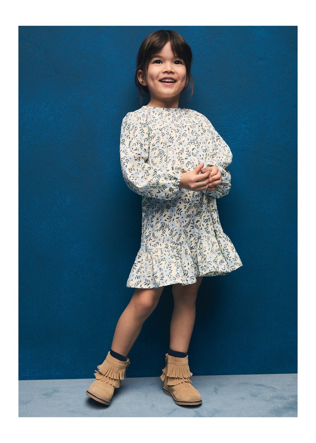 Printed cotton dress - Ecru