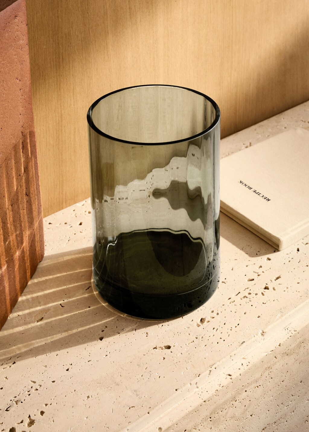 Medium hand-blown glass vase - Grey