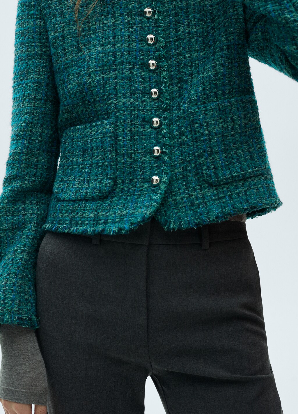 Pocket tweed jacket - Petrol Blue