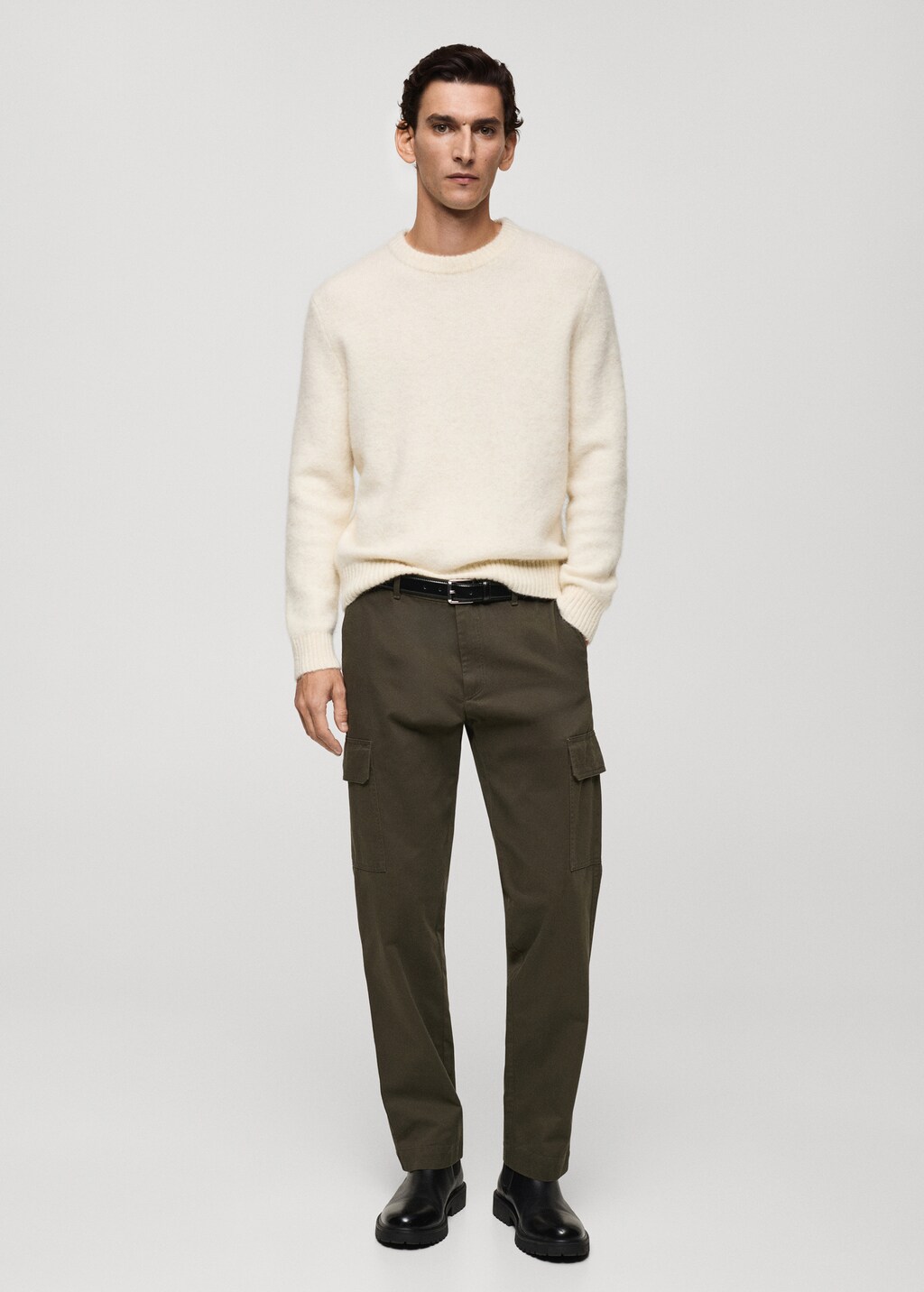 Straight-fit cargo trousers - Khaki