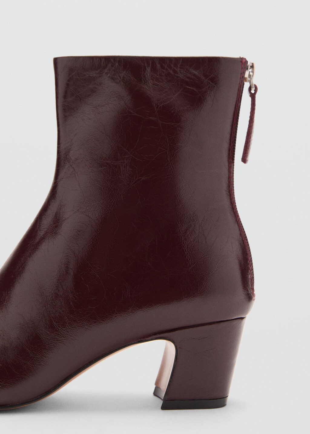Zipped leather ankle boots - Black