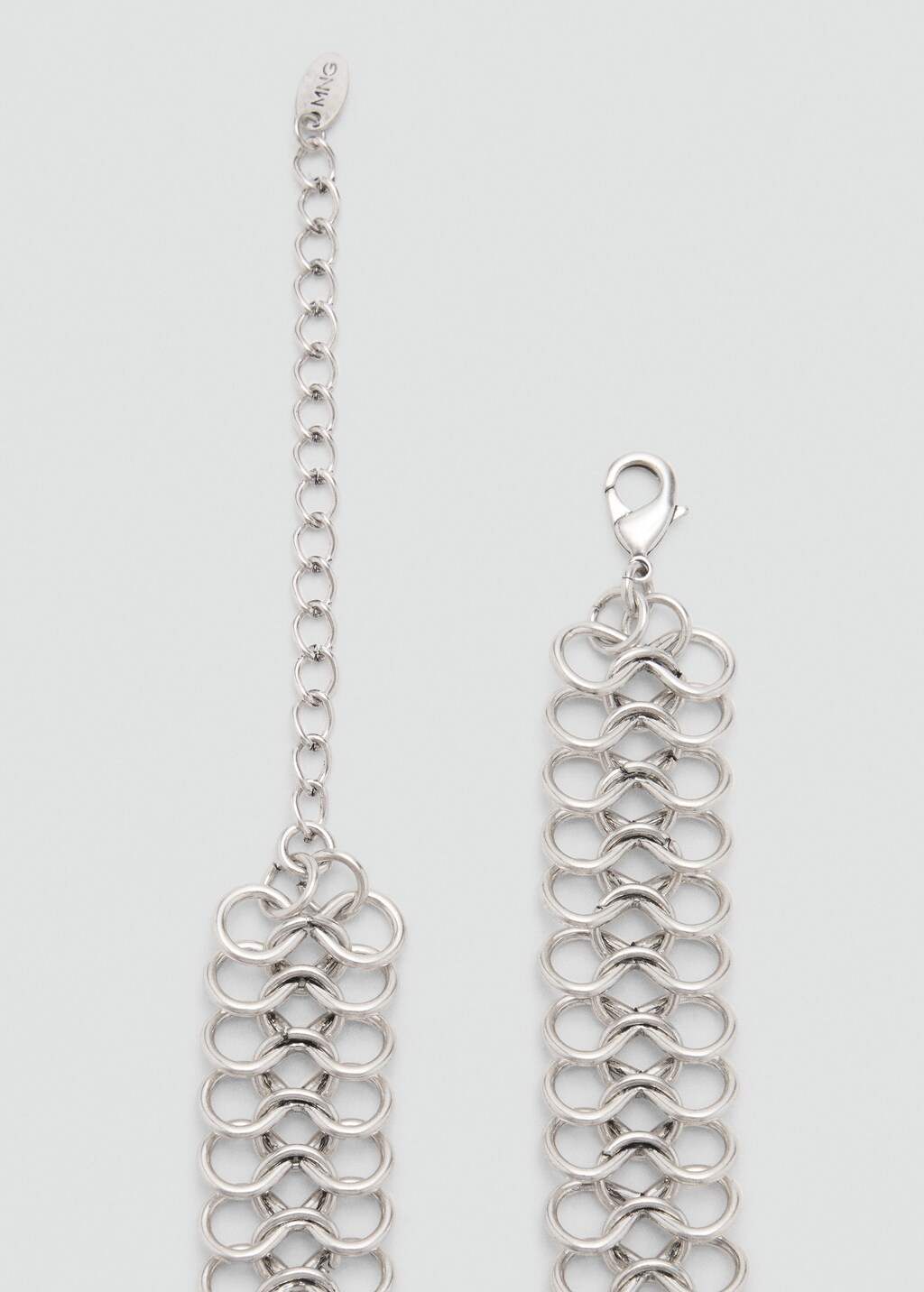 Metallic flower chain belt - Silver