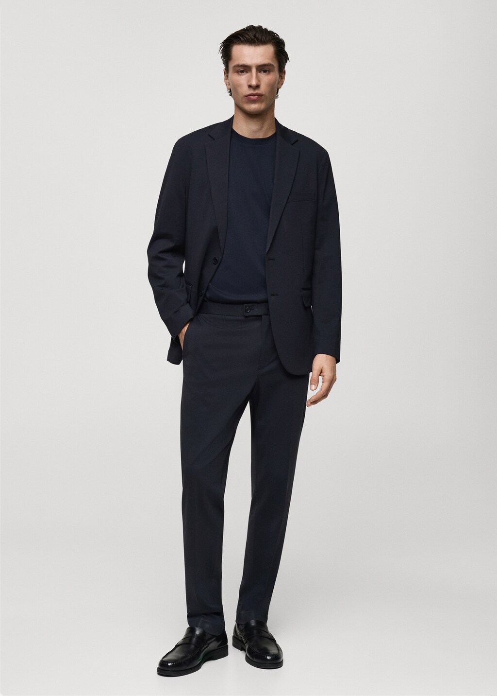 Zurich slim-fit suit trousers - Dark Navy